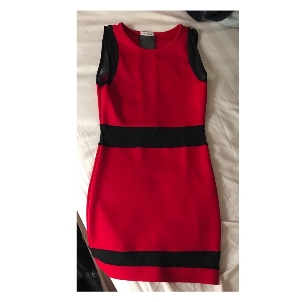 red and black dress